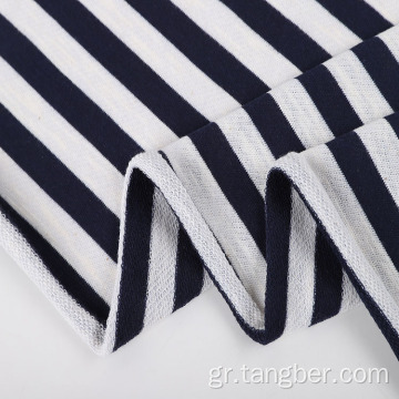 Μαύρο Λευκό Stripe Hoodie Γαλλικό Terry ύφασμα